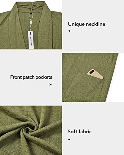 Image of ULTRANICE Cardigan Sweaters Womens Fashion 2024 Trendy Lightweight Long Sleeve Casual Knitted Cardigans Sweater Tops Clothes Outfits with Pockets(Mustard,S)
