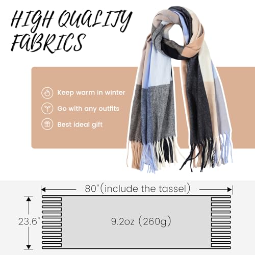 Clothirily Winter Scarfs for Women, Women's Scarves & Wraps, Winter Plaid Scarf, Long Pashmina Shawl and Wrap3