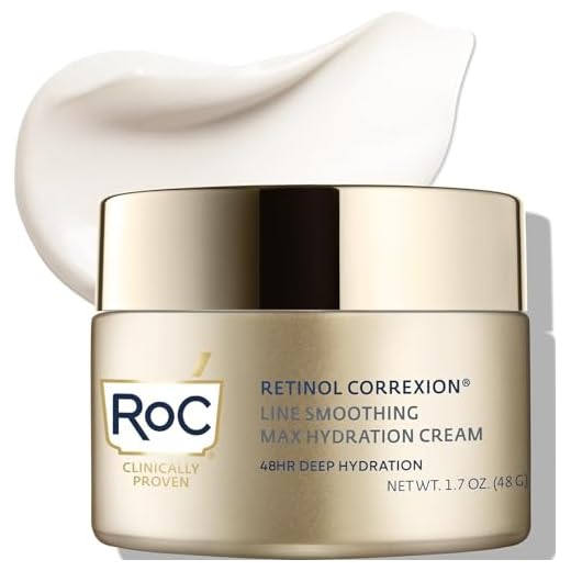 RoC Retinol Correxion Max Daily Hydration Anti-Aging Daily Face Moisturizer with Hyaluronic Acid, Oil Free Skin Care Cream for Fine Lines, Dark Spots, Post-Acne Scars, 1.7 oz (Packaging May Vary)