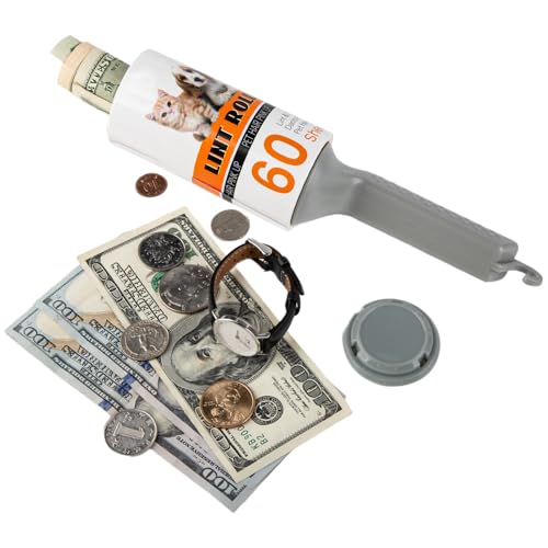 Vriusi Contenitori per nascondere i soldi, rotolo di lanugine | Rullo antilanugine per indumenti sicuri | Contenitore di denaro, contenitori per nascondiglio segreto, articoli per compartimenti