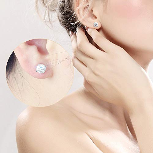 Doveggs Solid 10K White Gold Post 2Ctw 6.5Mm G-H-I Color Lab Created Moissanite Simulated Diamond Stud Earrings For Women K Gold Quality Silver #TOP4