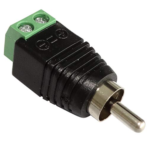 AERZETIX – C43749 - Lot de 2 connecteurs RCA Cinch - fiche mâle - Montage sur câble par bornes à Visser