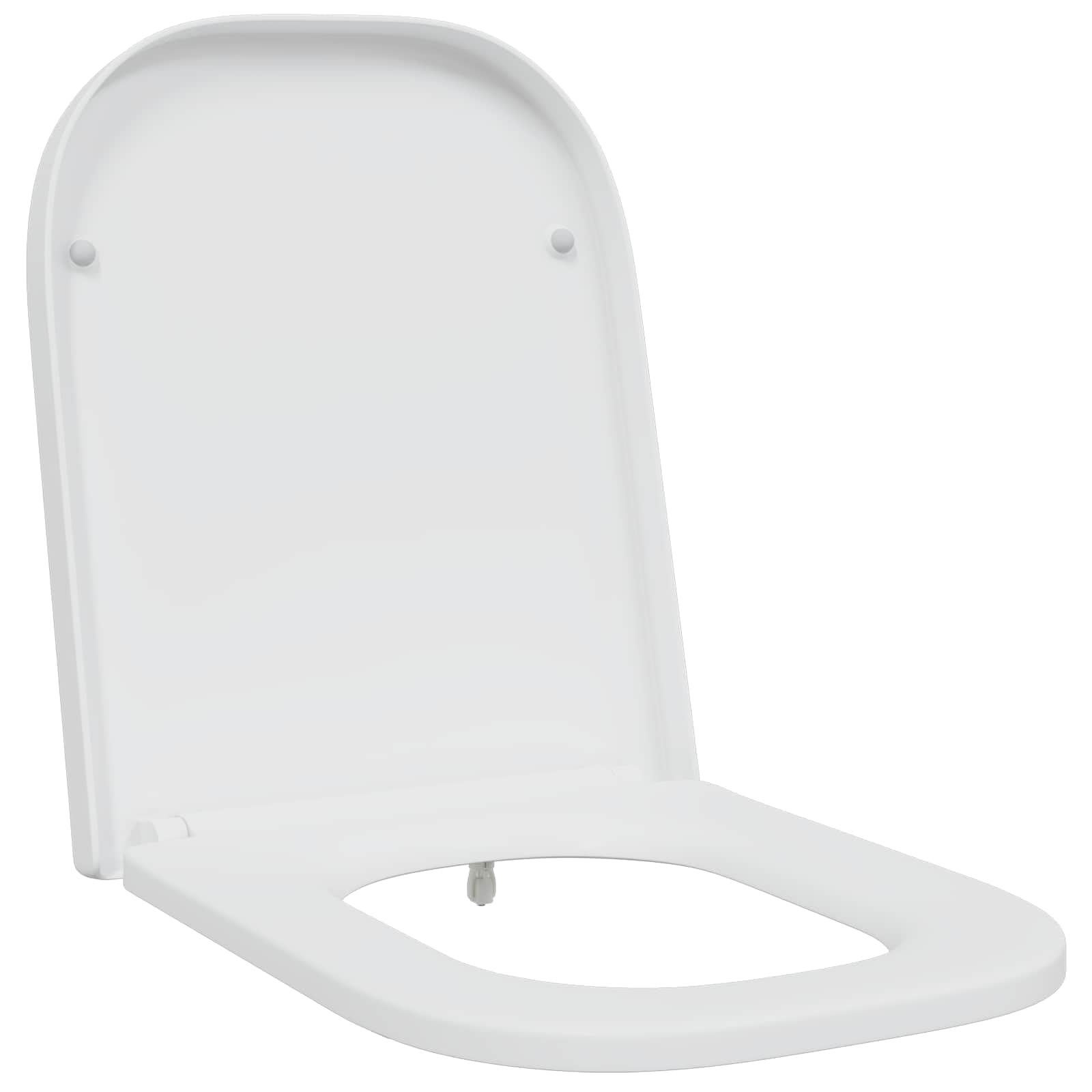 Sedile WC bianco, 47,5 x 35 x 3,6 cm, in duroplast, moderno sedile WC con linee pulite, resistente e durevole, facile da montare, per interni