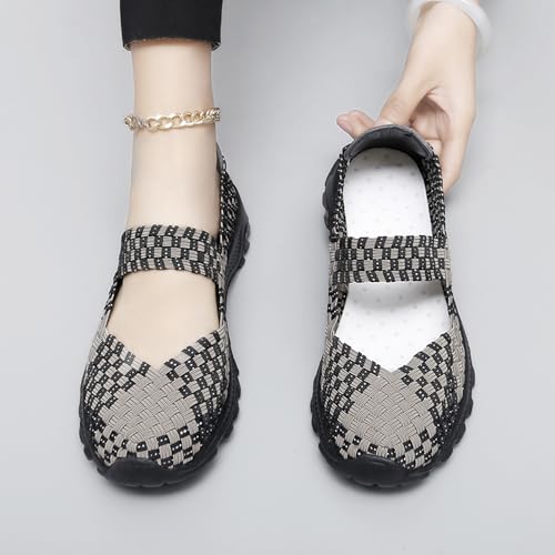 Women's Slip On Walking Shoes Mary Jane Flat Sneakers Lightweight Breathable Non Slip Running Shoes3