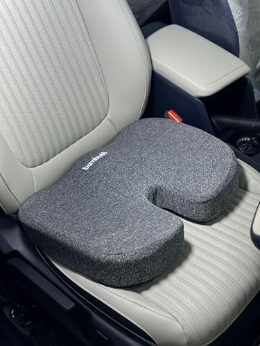 Image of Car and Chair Orthopedic Coccyx Seat Cushion for Tailbone Pain | (High Density) Memory Foam for Hip, Chair Pad for Sciatica & Back Pain Relief, Fits Up to 90Kg Wt (Grey)
