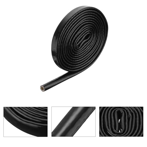 Image of MECCANIXITY 1 /5 inch ID 10ft Heat Shielded Fire Sleeve Silicone Coated Fiberglass Tape, for Automotive Hose Lines Wires Electrical Wiring, Black