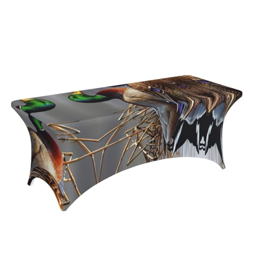 Housse de table rectangulaire extensible élasthanne pour masquer les tables usées - 4