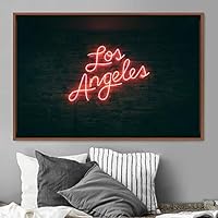 Framed Canvas Wall Art Illuminated Words 3D Industrial Inspirational Multicolor Neon Pop Art Quotes Typography Urban - 16x24 inches