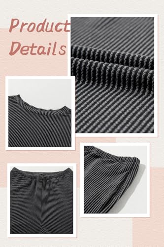 Image of Womens Pajama Sets 2 Piece Pjs Sleepwear Soft Comfy Short Sleeve Tops and Shorts Lounge Set Loungewear Outfit