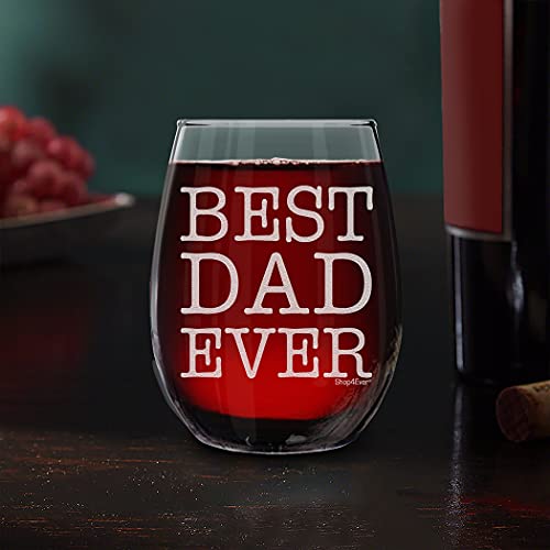 Dad Ever Laser Engraved Stemless Wine Glass 15 Oz, Fathers Day Idea by shop4ever - Used condition - Image 6