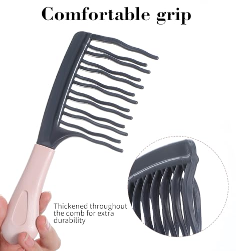 Pack de 2 peines para cabello rizado con mango ergonómico miniatura 3