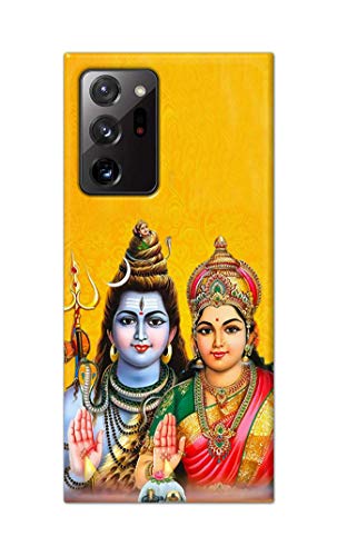 Image of PRINTFIDAA God Shiva Parvati Yellow Background Printed Designer Hard Back Case Cover for Samsung Galaxy Note 20 Ultra (6.9 inch) -(WY) MVN1008