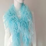 shekyeon 2yards/lot 1.9 Meter Ostrich Feather Boa 1-Ply Costume Decoration Feather Craft(Light Turqu