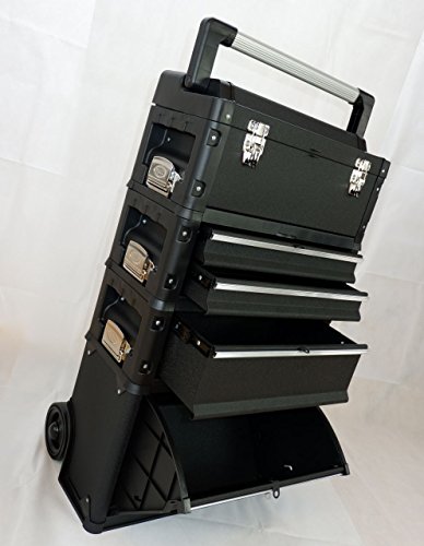 ASS Metall Werkzeugtrolley Werkstattwagen XXL Type: C1-B BLACK EDITION schwarz mit Schubladenverriegelung und Schloss – Bild 5