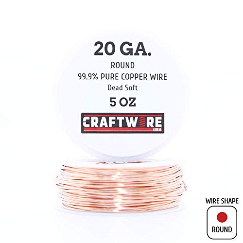 Solid Bare Copper Wire Round, Bright, Dead Soft, 108 Feet, 5Oz 20 Gauge (Choose 10 To 30 Ga.) #TOP1