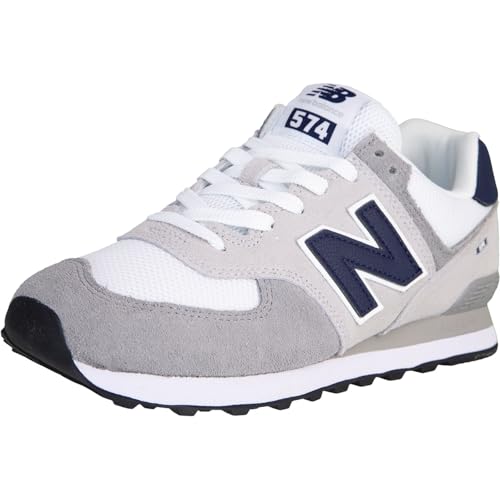 New Balance 574 Sneaker Trainer Schuhe (Grey White, EU Schuhgrößensystem, Erwachsene, Numerisch, M, 46.5)