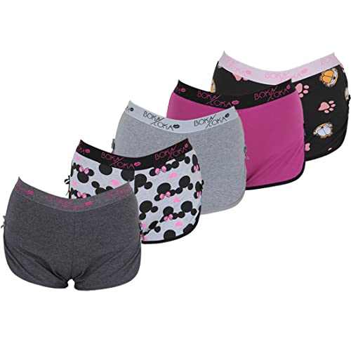 Kit 5 Short Calcinha Algodão Bokaloka Lingerie Sexy