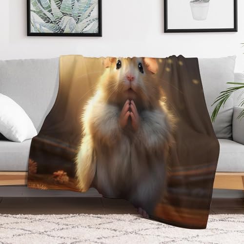 Couverture 3D hamster mignonne, le cadeau idéal pour des nuits douces et chaudes