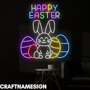 Rabbit Easter Colorful Neon Sign, Happy Easter Bunny Day Led Sign, Custom Neon Sign, Easter Day Home Wall Decor, Happy Easter Day Gifts Rabbit Easter Colorful Neon Sign Happy Easter Bunny Day Led Sign Custom Neon Sign Easter Day Home Wall Decor Happy Easter Day Gifts