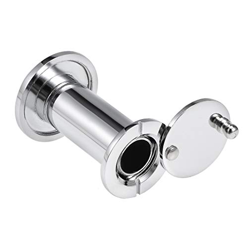 uxcell Mirilla para puerta de latón sólido con ángulo de 220 grados y cubierta para puertas de 1-3/8 a 2-3/8 pulgadas de grosor, acabado cromo pulido miniatura 3