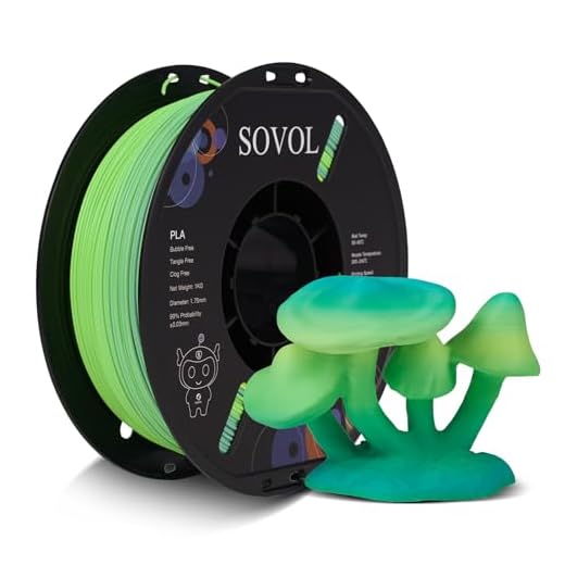 Sovol 3D Printer Matte Multicolored Fast Change Gradient Rainbow PLA 1kg (2.2 lbs) Spool 3D Printing Materials, Dimensional Accuracy +/- 0.03 mm, 1.75 mm, Matte Cabbage