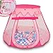 Produktbild Selonis Baby Spielzelt Mit Plastikbällen Zelt 105X90cm/100 Bälle Plastikkugel Kinder, Pink:Babyblau-Puderrosa-Perle