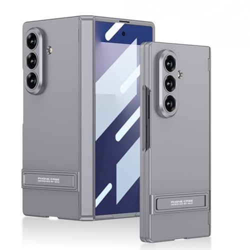 Coque Galaxy Z Fold7 grise avec protège-écran et support