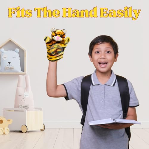 Image of Tiger Hand Puppet | Animal Hand Puppets Toys | Puppetz Animals | Interactive Puppets Plush Toy | Storytelling Role Play Teaching for Kids