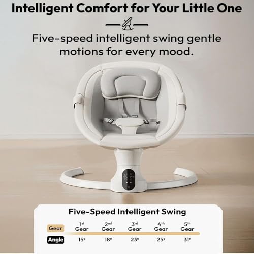 Image of StarAndDaisy Swing Rocker for Baby with Automatic 5-Level Swing - Toddler & Infant Rocking Chair with 3-Level Adjustable backrest & Remote Control Swing Rocker-Grey