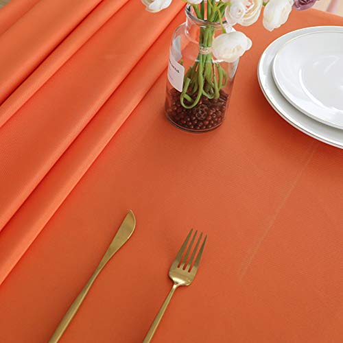 Image of FOLINS&HOME Orange Rectangle Tablecloth 52 x 70 Inch Waterproof Table Cloth