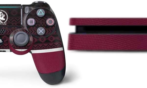 Skinit Decal Gaming Skin Compatible with PS4 Slim Bundle - Officially Licensed Florida State University Pattern Jersey Design