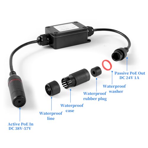 Convertisseur Gigabit PoE 48V 24V étanche adaptateur réseau extérieur RJ45