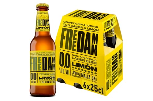 Free Damm Cerveza sin Alcohol con Sabor Limón, 6 x 25cl, 1500 mililitro, 6