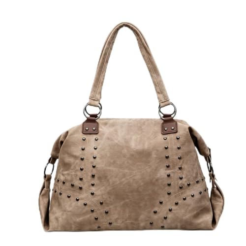 Sac cabas vintage en similicuir et rivets pour femme