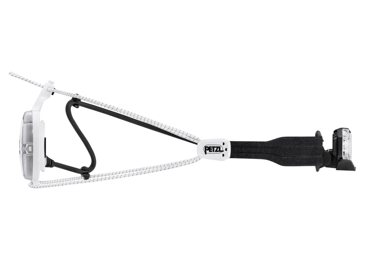 PETZL NAO LT Stirnlampe - Leichte & Wiederaufladbare 600 Lumen Laufstirnlampe - Schwarz/Weiß