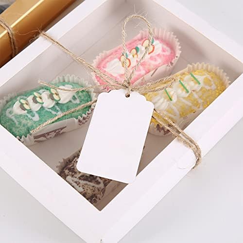 200pcs Paper Gift Tags and Jute Twine, White & BrownTags for Arts and Crafts Gifts ect