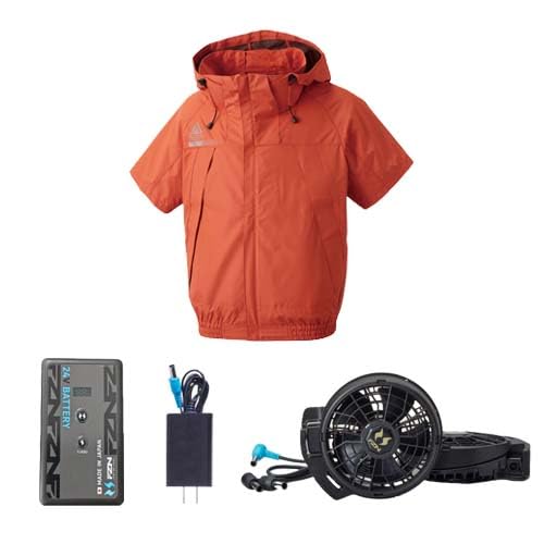 [�A�^�b�N�x�[�X] �󒲃E�F�A �`�^���t�[�h�����u���]����24V�o�b�e���[�ƂȂȂ߃t�@���Z�b�g 5545+RD9691NJ+RD9610PH S�`5L �T���G�X �󒲕��_��(�I�����W M)