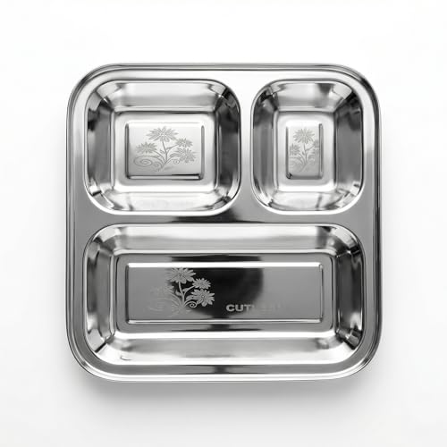 Balhath Set of 6 Plates (3 in 1) pavbhaji thal ifor Kanya pujan G...