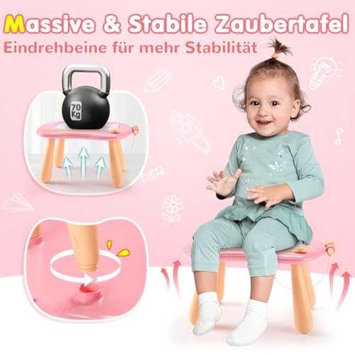 Maltafel Zaubertafel Spielzeug ab 1 jahr Mädchen, bunte Magnetische Zeichentafel mit 4 Beine, pädagogische Spielzeug für Junge Kleinkind 1 2 3 4 5 Jahre, Zeichenbrett Lernspielzeug Geschenk (Rosa)