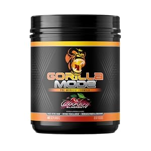 Gorilla Mode Pre Workout – Massive Pumps Laser Focus Energy Power – L-Citrulline, Creatine, L-Tyrosine, Betaine, Hydroprime, Alpha-GPC, 400mg Caffeine, Huperzine A – 812g (Cherry)