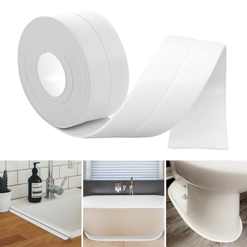 Plinthe PVC Souple, Plinthe Souple Autoadhésive 35mm x 10m, Plainte Adhesive PVC, Plinthe Adhesive - Angle Plinthe Cuisine - Baguette Finition PVC - Convient pour Cuisine et la Salle de Bain (Blanc)