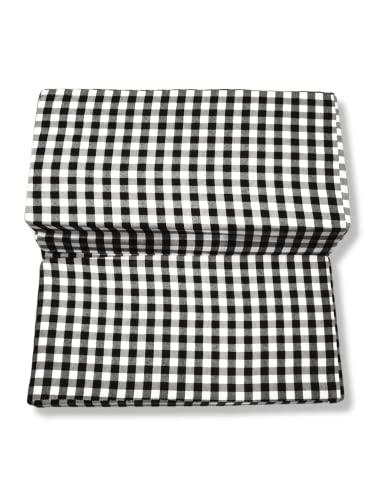 Image of Deevine Craft 4 Fold Cotton Cover 5 inch Thick Mattress Medium Hard Firm Single Size Folding Pure White Epe Foam 4 Fold Mattress For Travel,Picnic (Black And White Gingham Plaid Check (4 Fold 35X72X5 inch)
