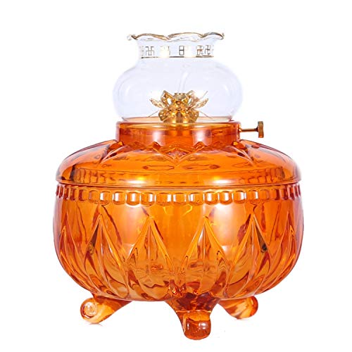 Modenny Latón de Cristal del Aceite de la lámpara pasada de Moda Queroseno lámpara de Aceite Linterna Lámparas de petróleo de la Vendimia de la antigüedad for Uso en Interiores Candelabro Lantern Cover