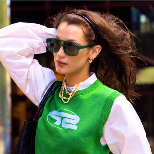 Image of mosanana Small Square Aviator Sunglasses for Women MS52362
