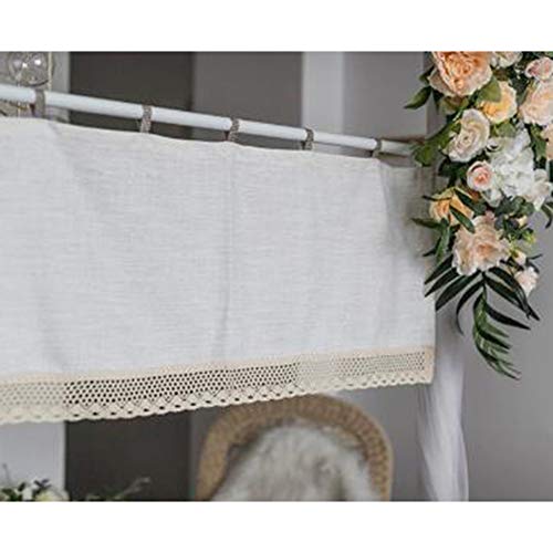 Cortina de café corta de algodón natural para decorar chimeneas y puertas 6