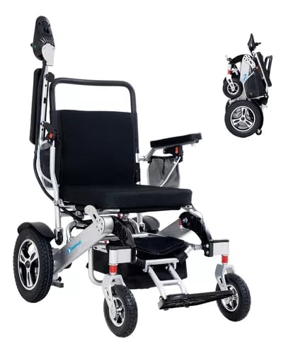 Imagen de GAMBIMEDIC Silla De Ruedas Electrica Plegable Aluminio Todoterreno Ligera Portatil Facil Transporte Para Viaje Cuenta Con 4 Amortiguadores Facil Almacenaje Silla Motorizada Portatil