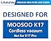6 Pack K17 Replacement Vacuum Filters, Only Compatible with MOOSOO K17 Cordless Vacuum (Not for K17 Pro), Includes 6 HEPA Filters and 6 Strainer Screens