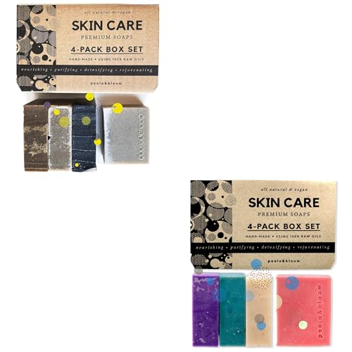 Coffret de Soins pour le Corps Poola & Bloom aux Savons Artisanaux Exfoliants à Offrir