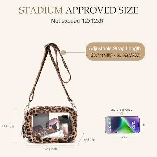 Image of LOXOMU Clear Crossbody Bag Stadium Approved - Waterproof Clear Purses for Women Stadium Bag with Adjustable Guitar Strap | Stadium Approved