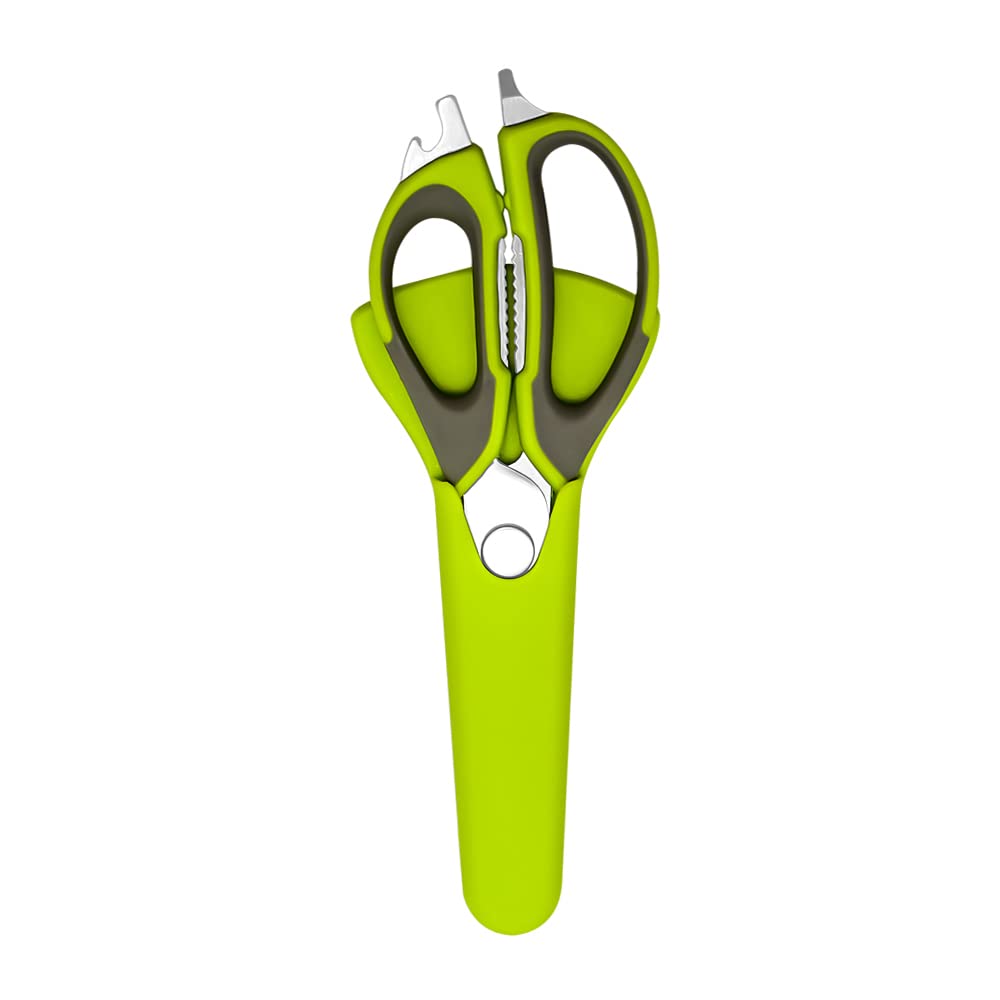 Photo 1 of 7in1 multipurpose Heavy duty kitchen scissors Ultra Sharp Stainless Steel (Yellowish Green)